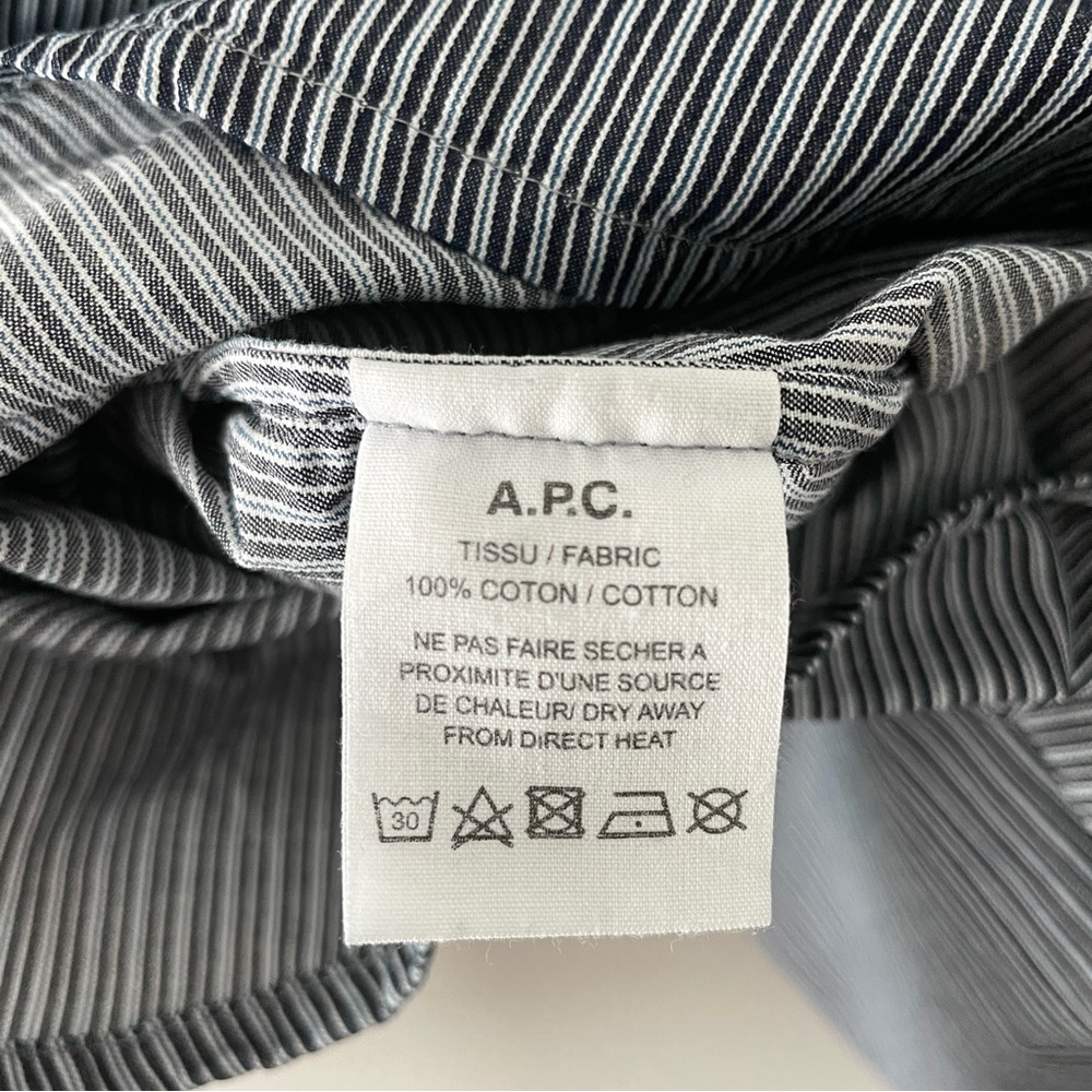 SOLD A.P.C. Striped Ruffle Popover Blouse Size 42 US 8/10 - Picture 7 of 8